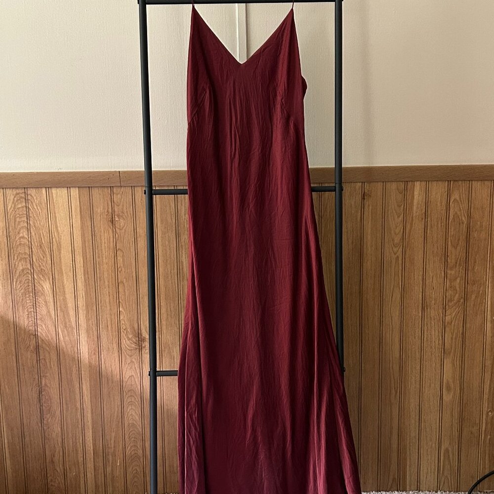 Excess Only ORIGINAL Burgundy Silk Midi Dress